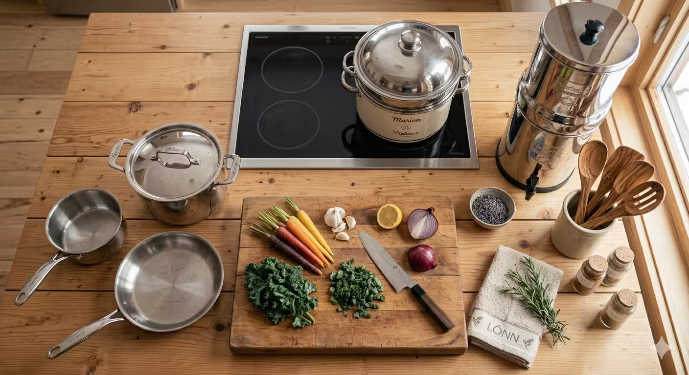 Une cuisine saine et lumineuse, reflet de l'approche bien-être de Lönn